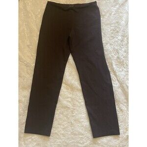 Eileen Fisher Straight Leg Stretch Elastic Waist Pull-On Brown Pants Size M FLAW
